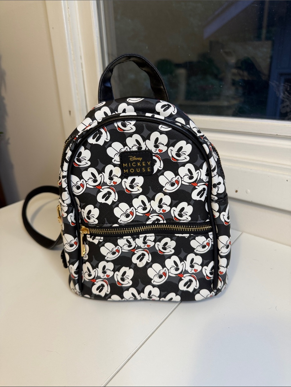Bioworld Disney Mickey Mouse All-Over Print Mini Backpack with Glove Charm